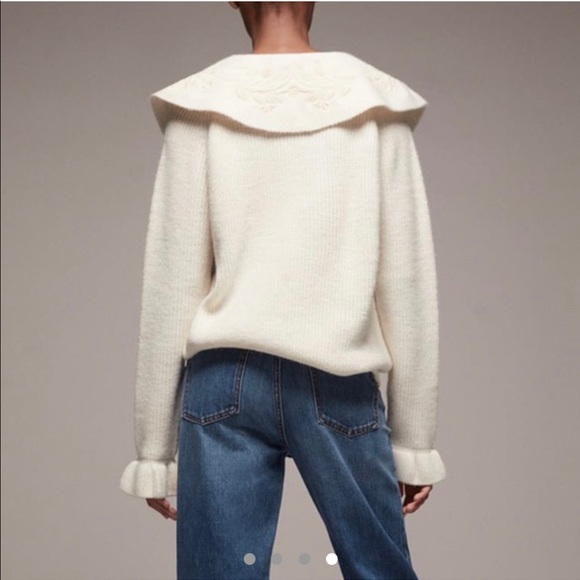 Vintage style Embroidered collar knit sweater. - Picture 4 of 6